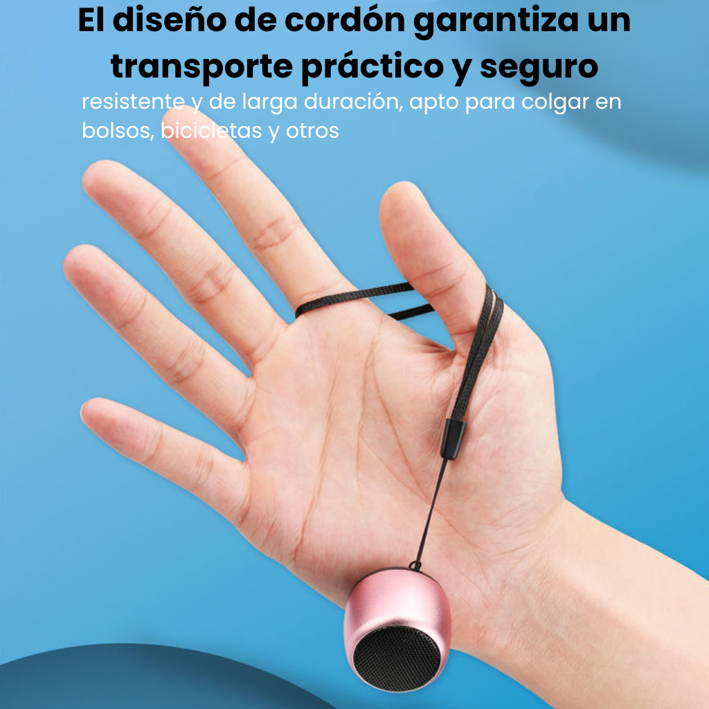 posee un practico lazo, para colgar o llevar, en la mano, bolso, bicicleta, etc.